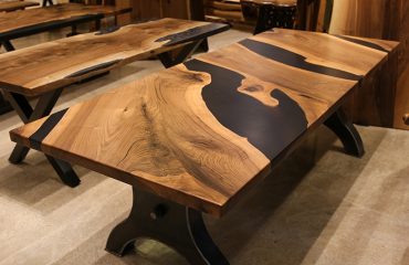Walnut and Black Epoxy Rasin Table