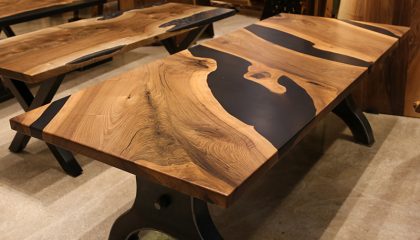 walnut-and-walnut-eqoxy-table Walnut and Black Epoxy Rasin Table