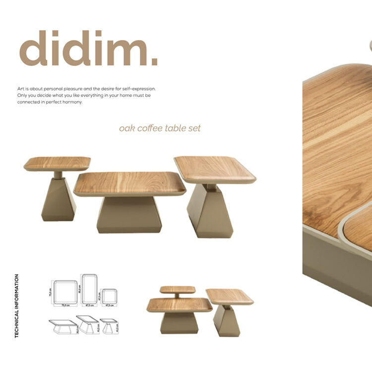 Oak Coffee Table Set