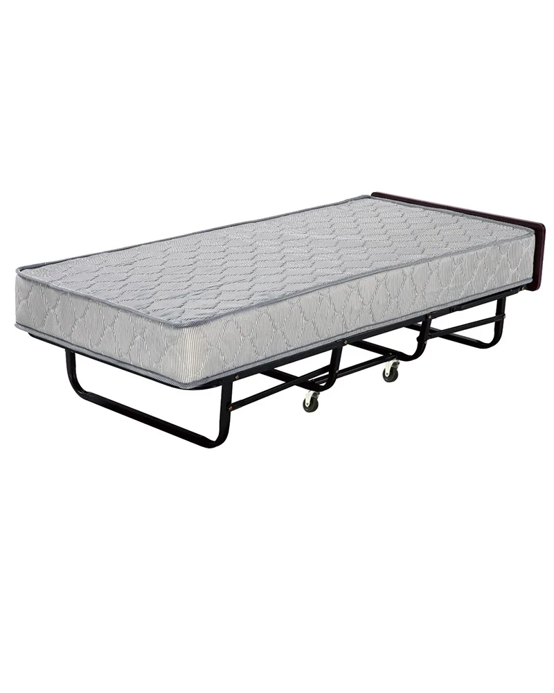 Space-saving folding spare bed for hotels