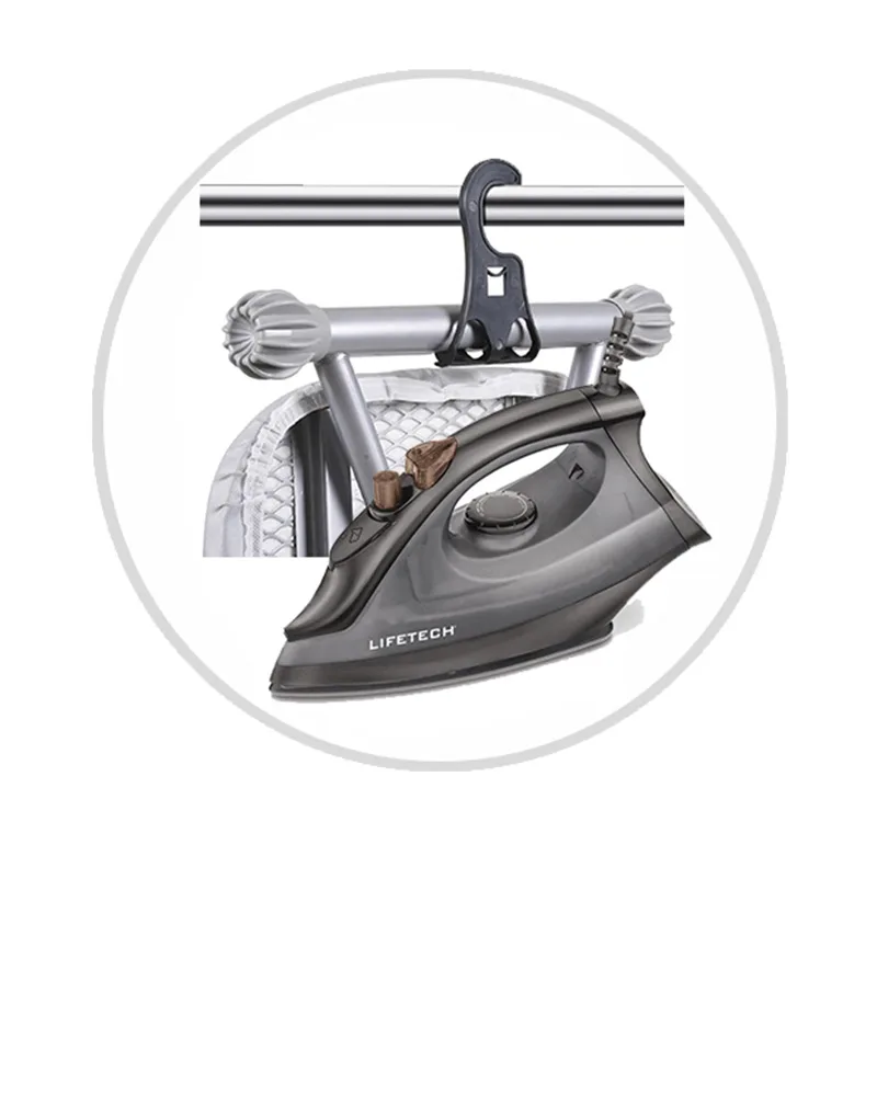 Hotel iron and compact ironing board