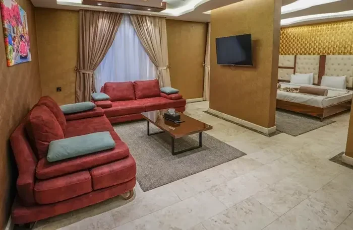 Granada Hotel Najaf custom hotel guestroom casegoods and bed set by I-Hotel Furniture