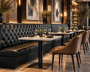 HoReCa furniture including restaurant tables chairs and seating