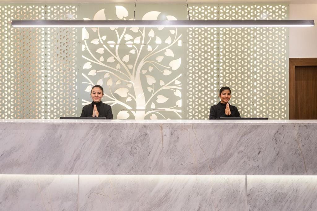 Custom reception furniture at Hotel Ashwatth Nepal