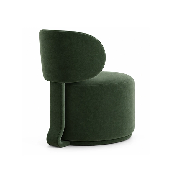 Dark green upholstered dressing table chair for hotel guestrooms