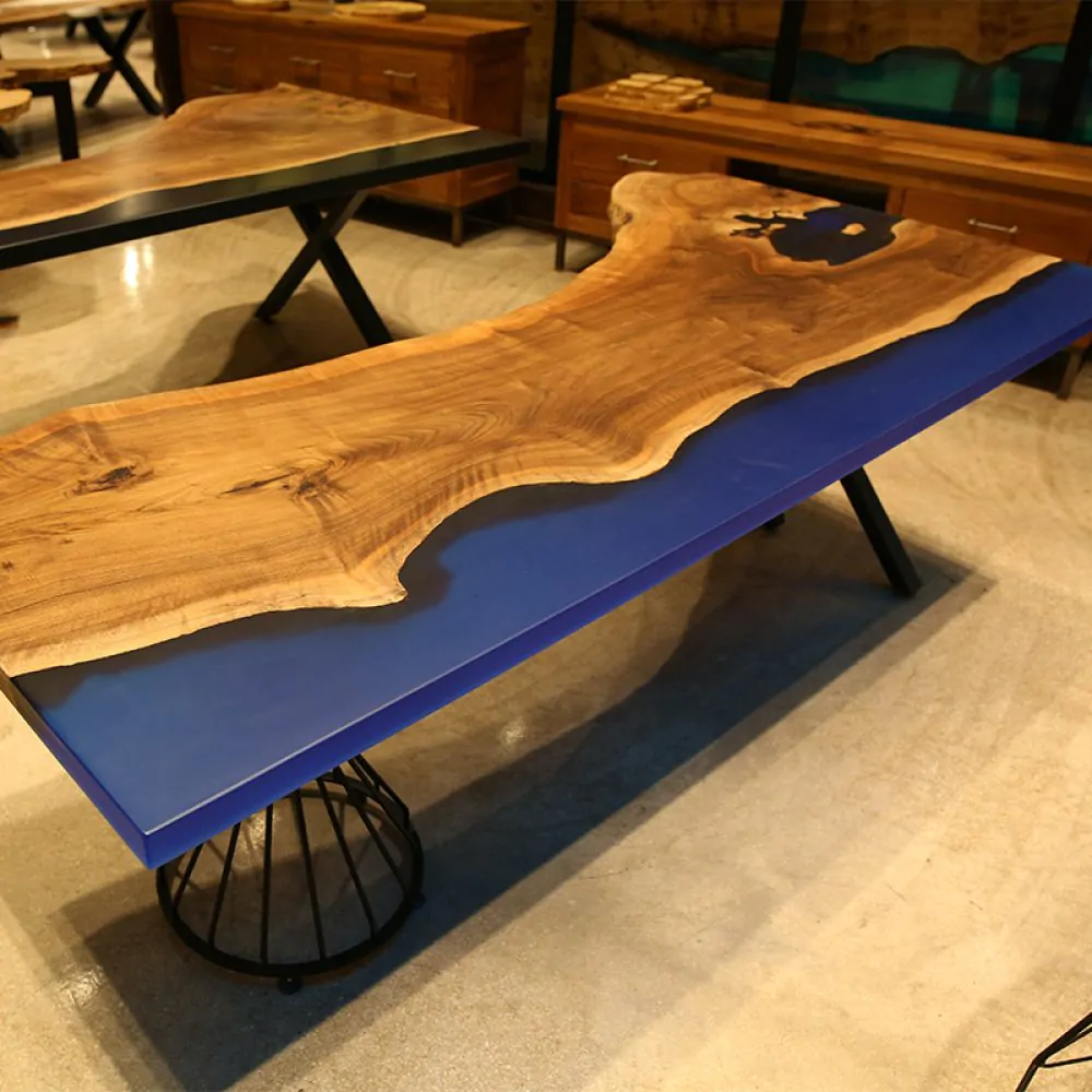 Walnut Resin Table
